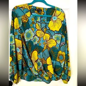 Women’s INC blouse, XL, faux wrap style. Very figure flattering. Smoke free home